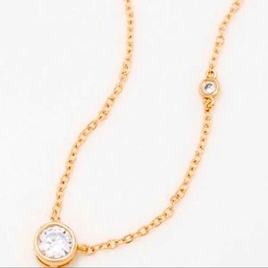 NWT Kenneth Jay Lane Gold Bezel Necklace